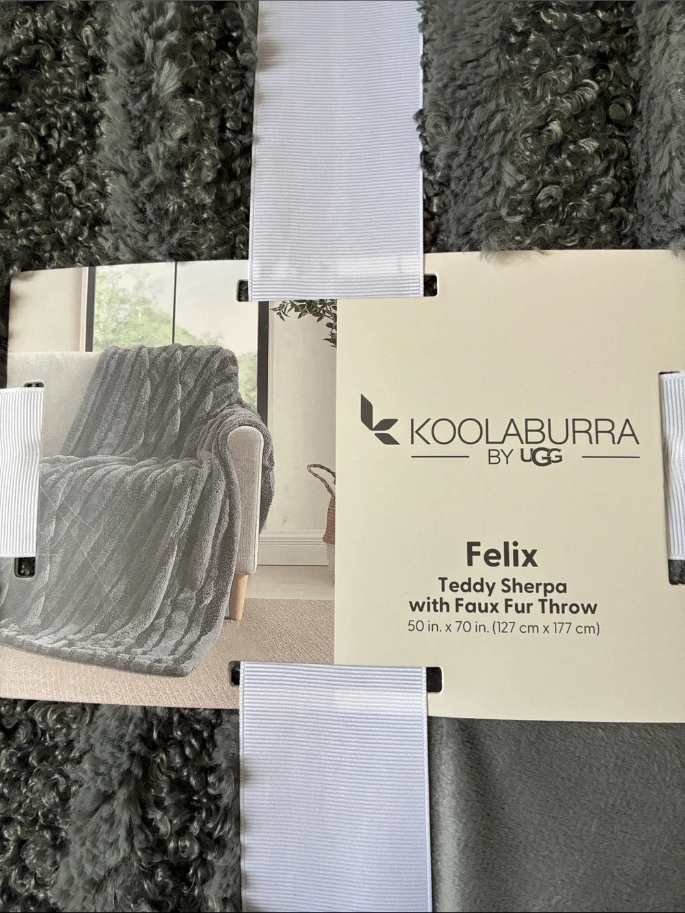 Brand New Koolaburra by UGG Felix Teddy Sherpa Throw Blanket Faux Fur 50” x 70”